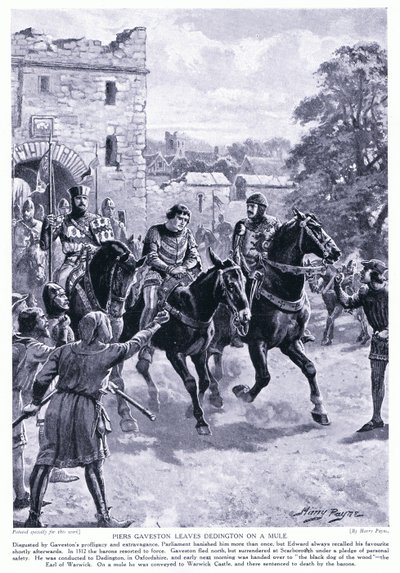 Piers Gaveston leaves Dedington on a mule AD1312 by Henry A. Payne